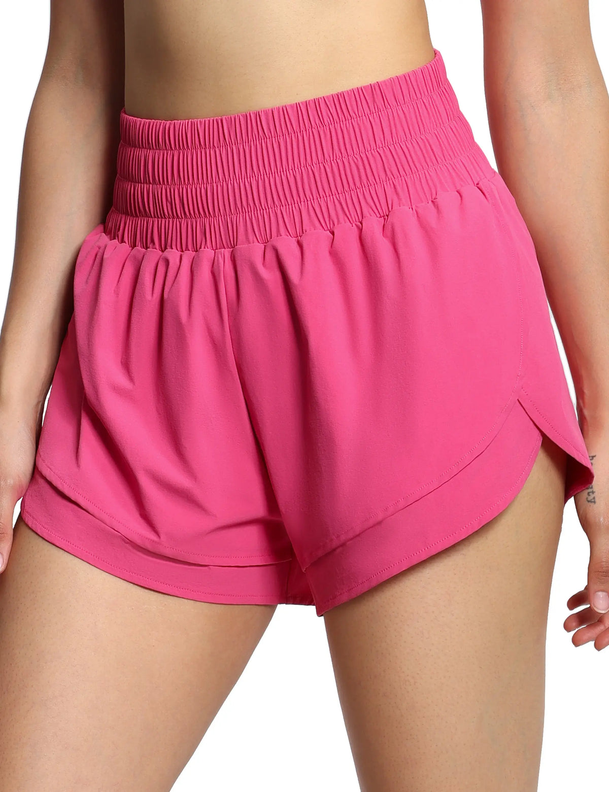 THE GYM PEOPLE Women's High Waisted Running Shorts Zipper Pocket