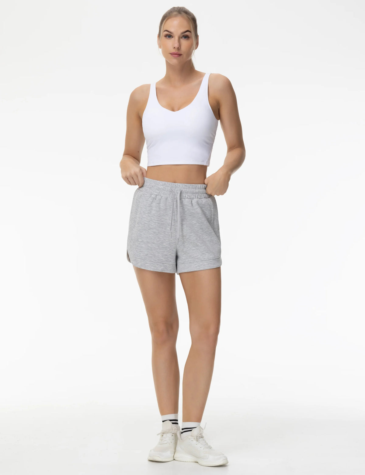 THE GYM PEOPLE Women's Drawstring Workout Sweat Shorts With Pockets