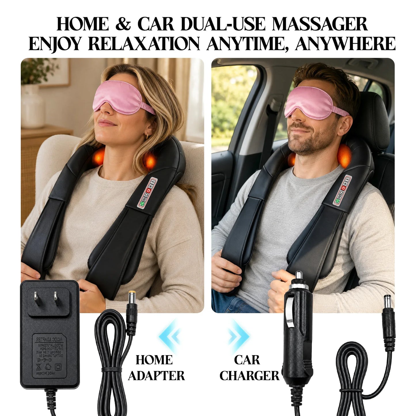 Electric Shiatsu Neck And Shoulder Massager With Heat For Pain Relief