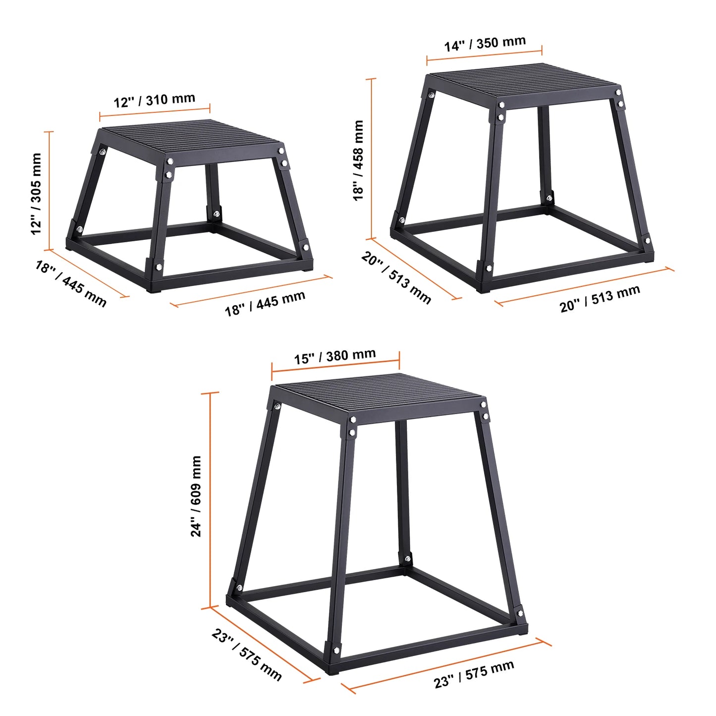SucceBuy Adjustable Plyometric Jump Box Set Anti Slip