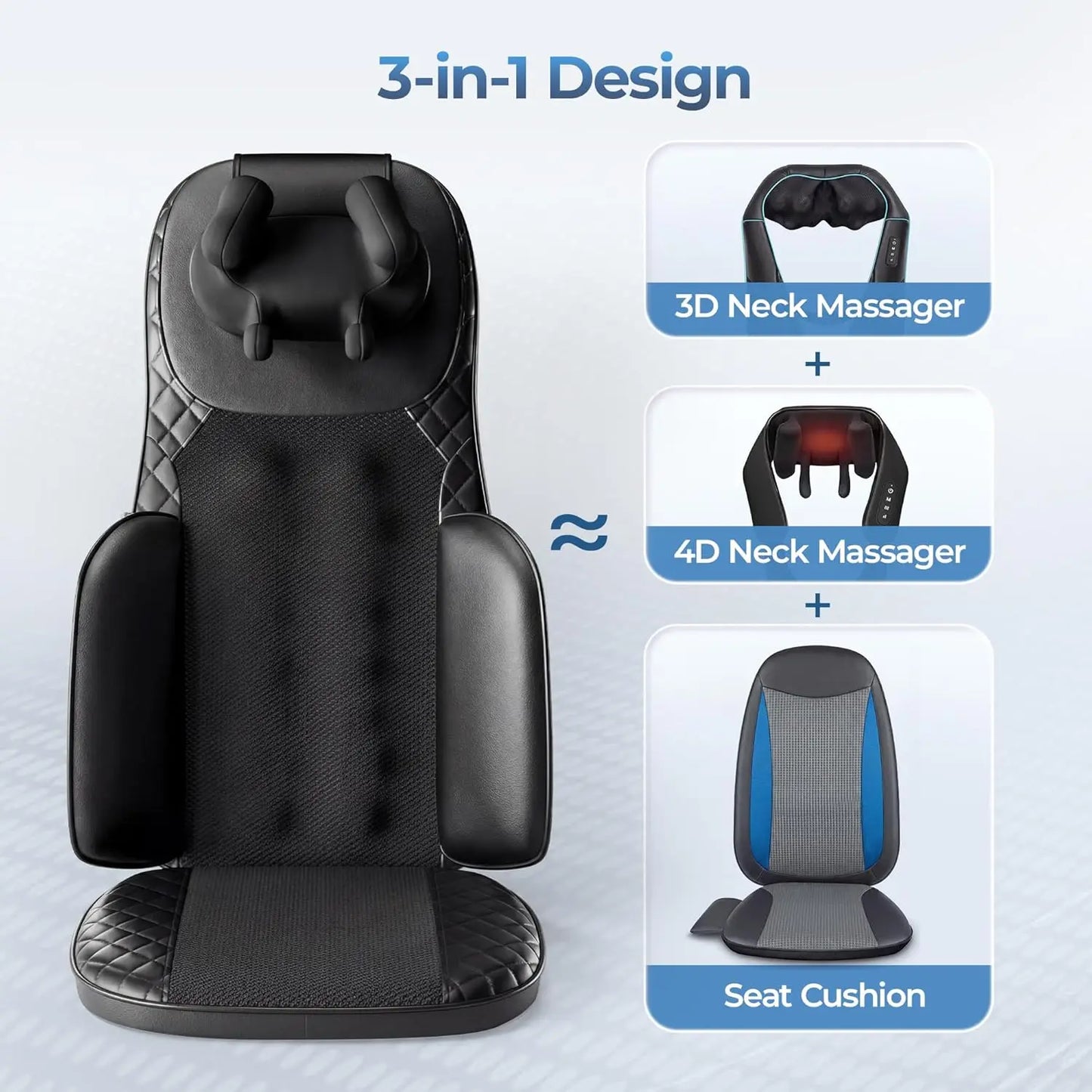HIMOUTA 4D Shiatsu Neck and Back Massage Cushion With Heat
