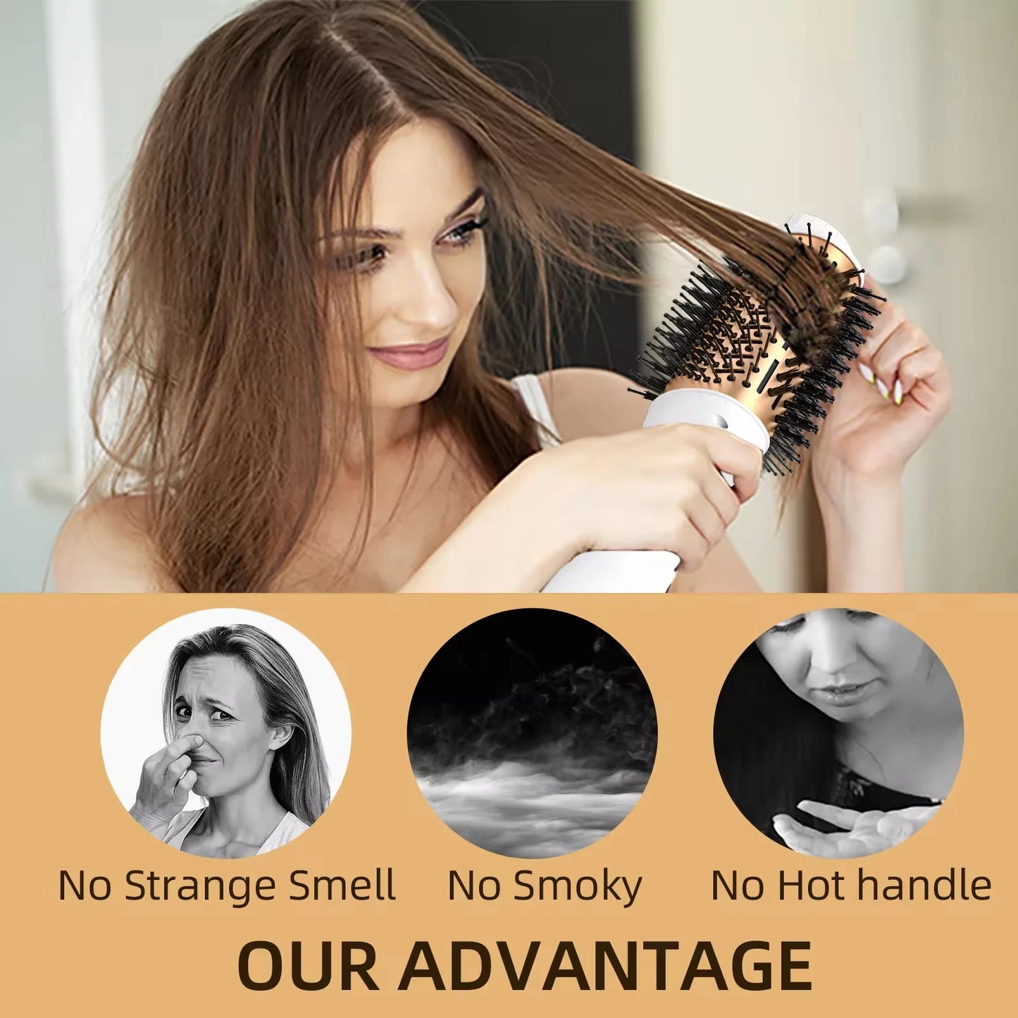 VoluVibe 3-In-1 Hot Air Brush Negative Ion Curl Straight
