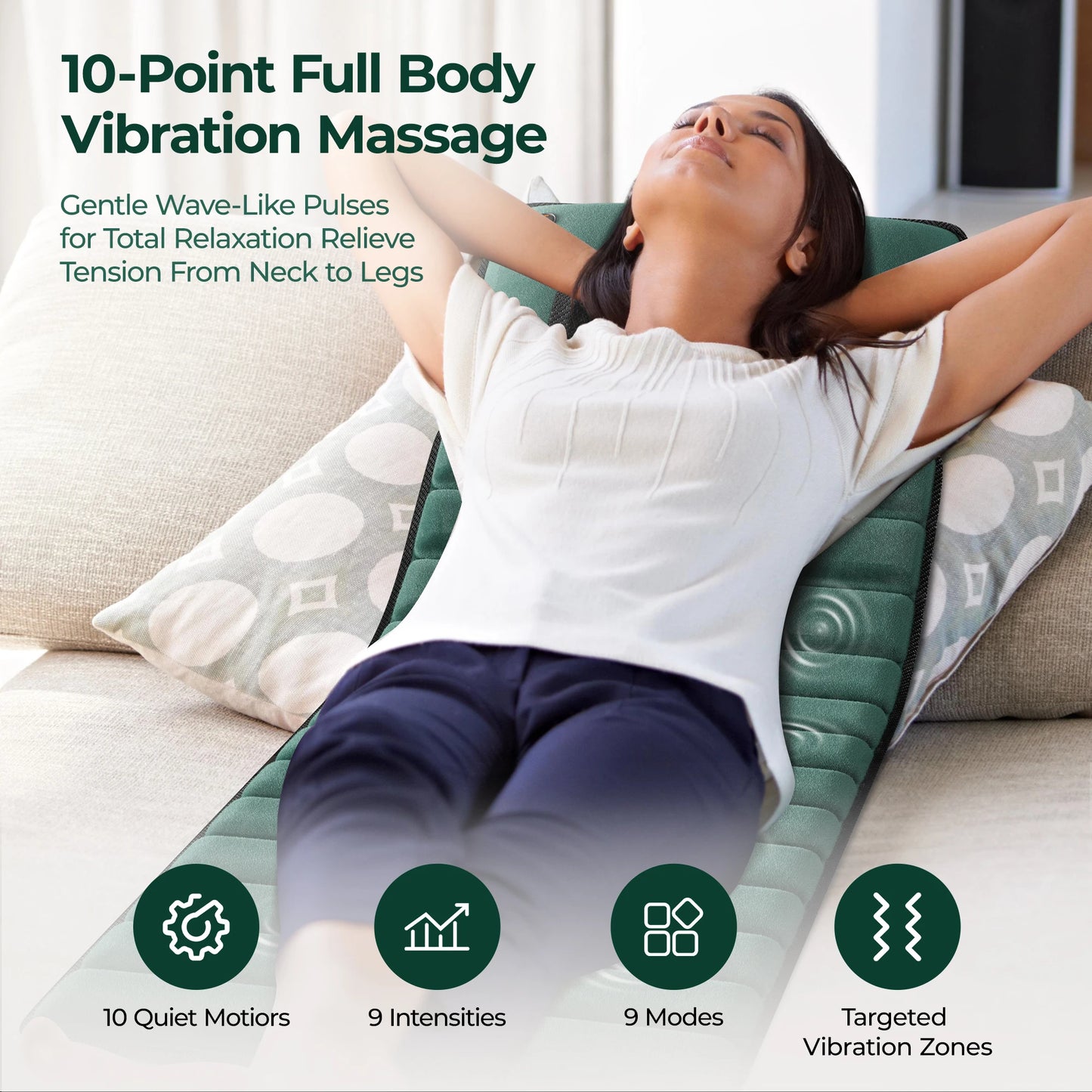 HOMEMASSA Full Body Massage Mat With Heat Detachable Pad