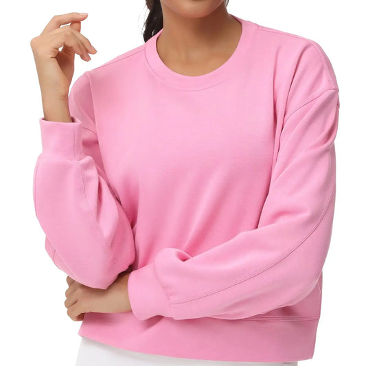 THE GYM PEOPLE Womens Cropped Crewneck Pullover Sweatshirt