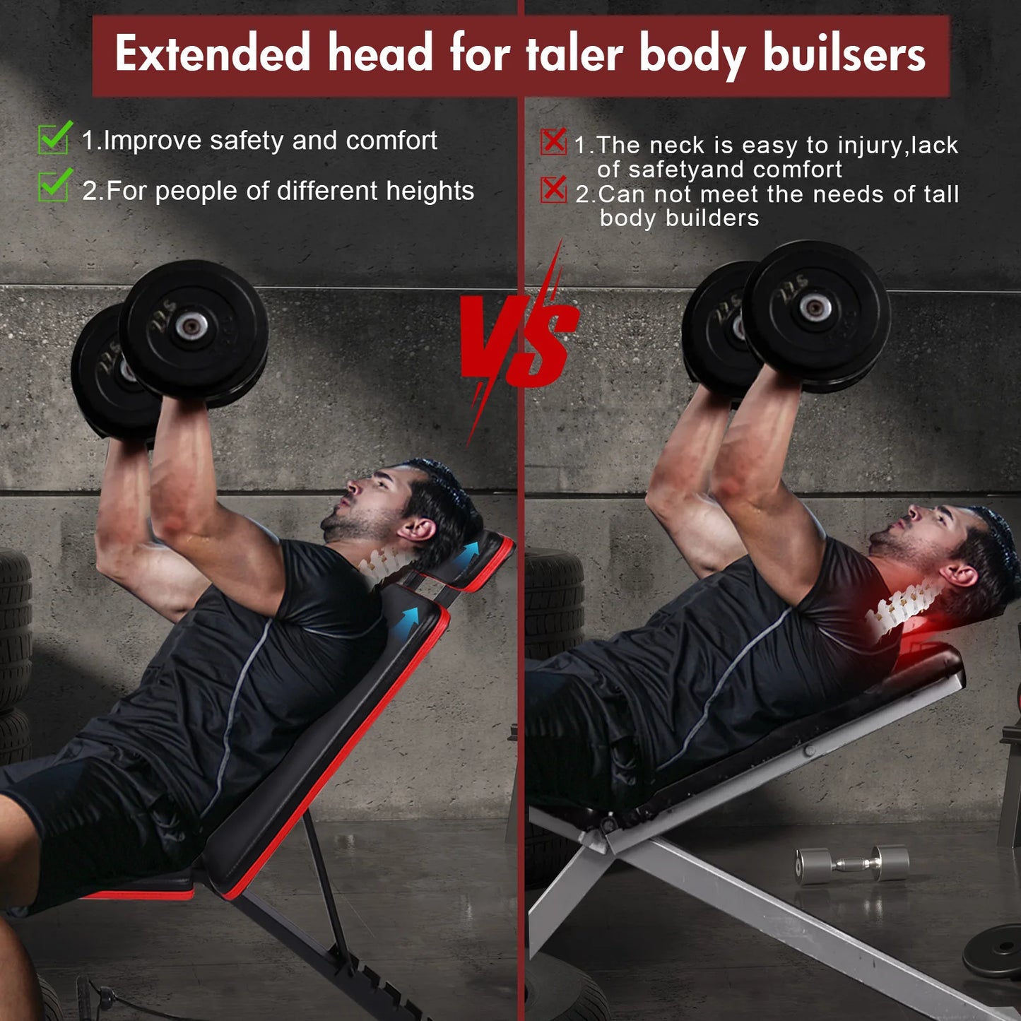 Adjustable Foldable Incline Decline Weight Bench For Home Gym