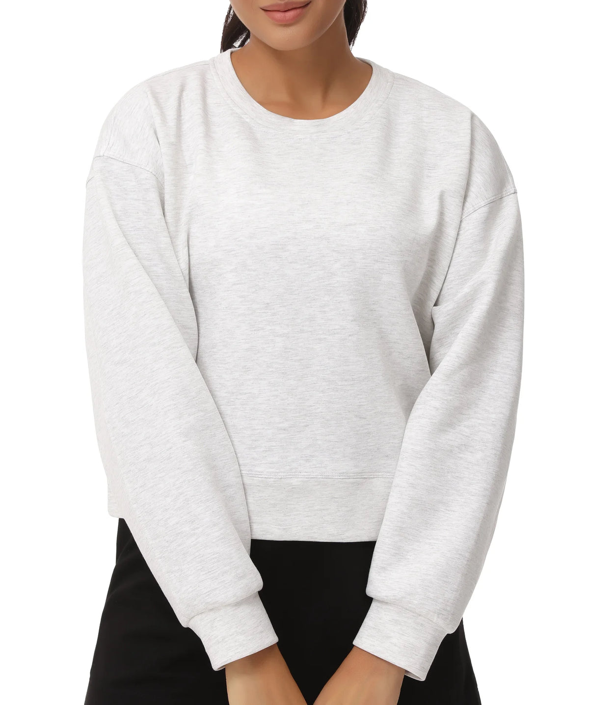 THE GYM PEOPLE Womens Cropped Crewneck Pullover Sweatshirt