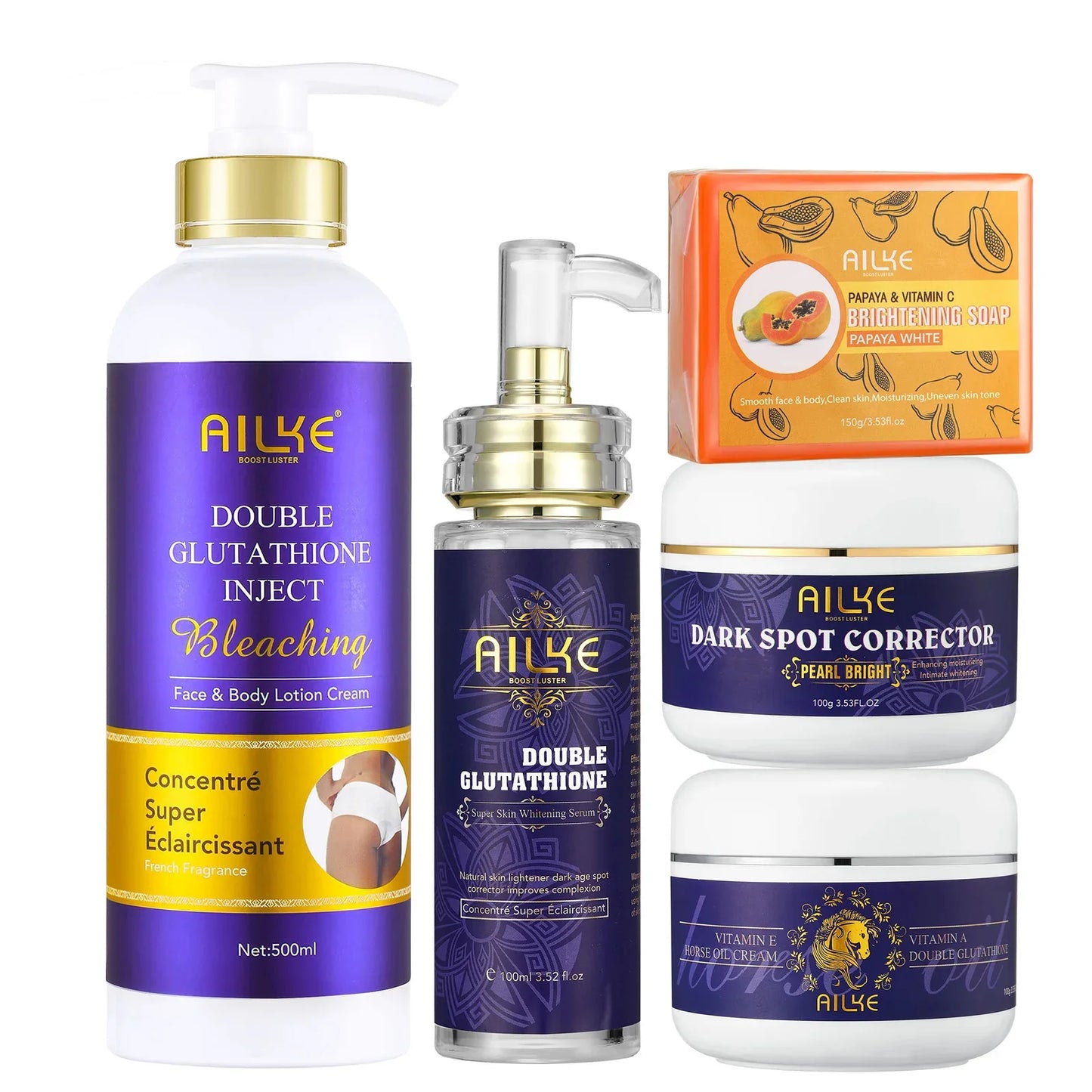 AILKE Glutathione Whitening Skin Care Set For Even Skin Tone