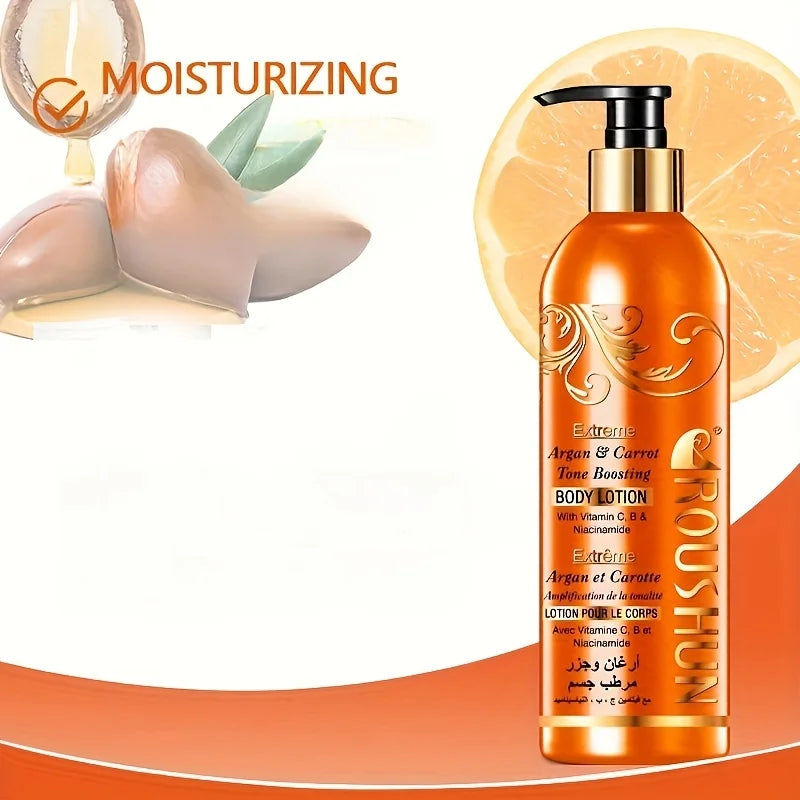 ROUSHUN Moroccan Argan Carrot Body Lotion Hydrating Moisturizing