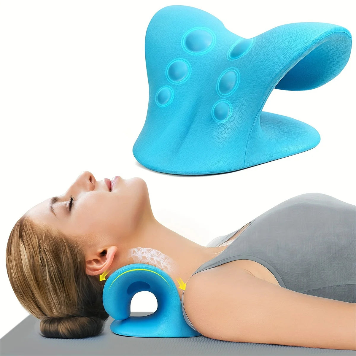 C Shaped Pillow Neck And Shoulder Relaxer For TMJ Pain Relief And Alignment