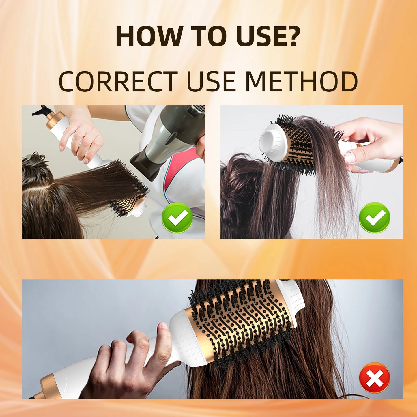 VoluVibe 3-In-1 Hot Air Brush Negative Ion Curl Straight