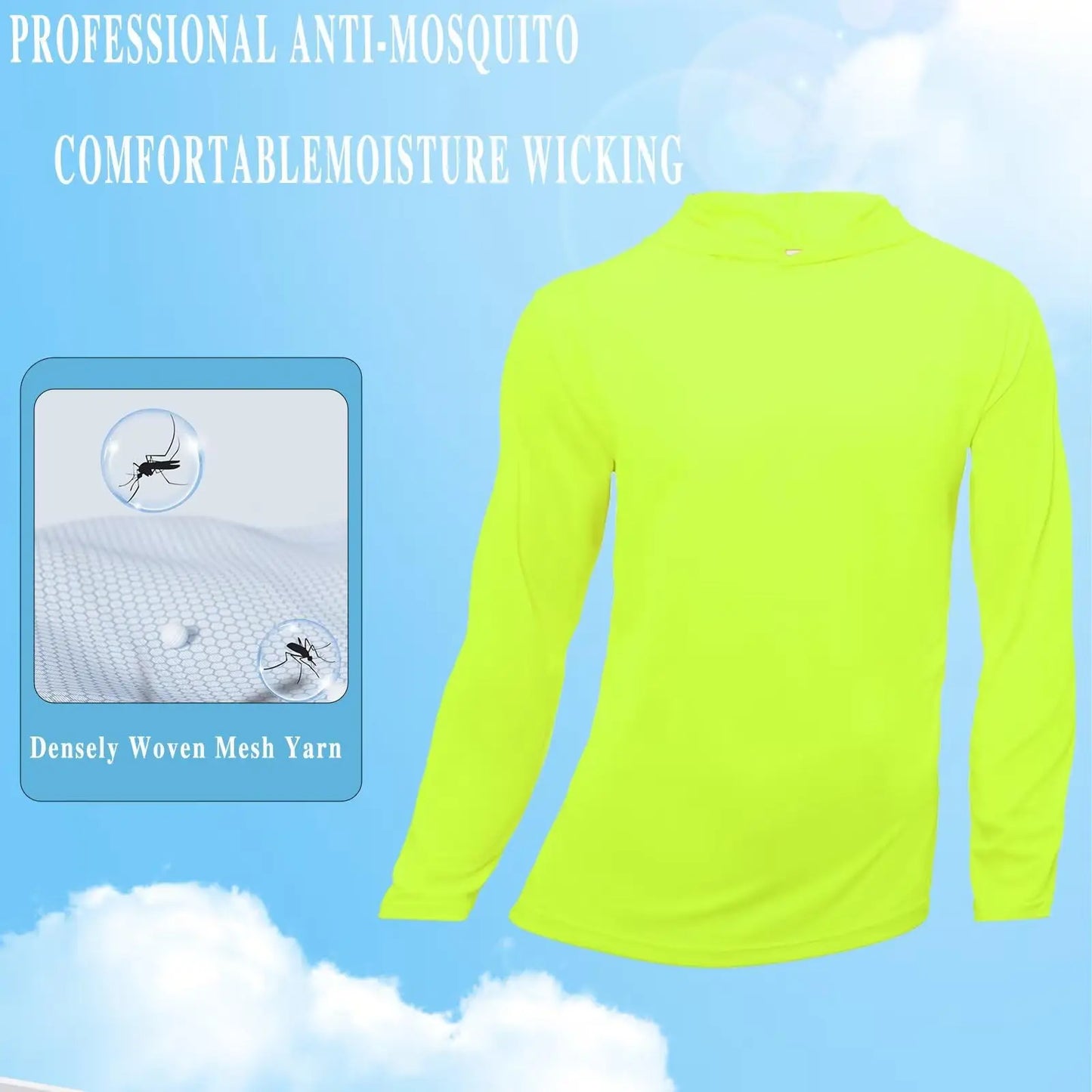 Men UPF 50 Quick Dry Long Sleeve Hoodie Shirt Pack