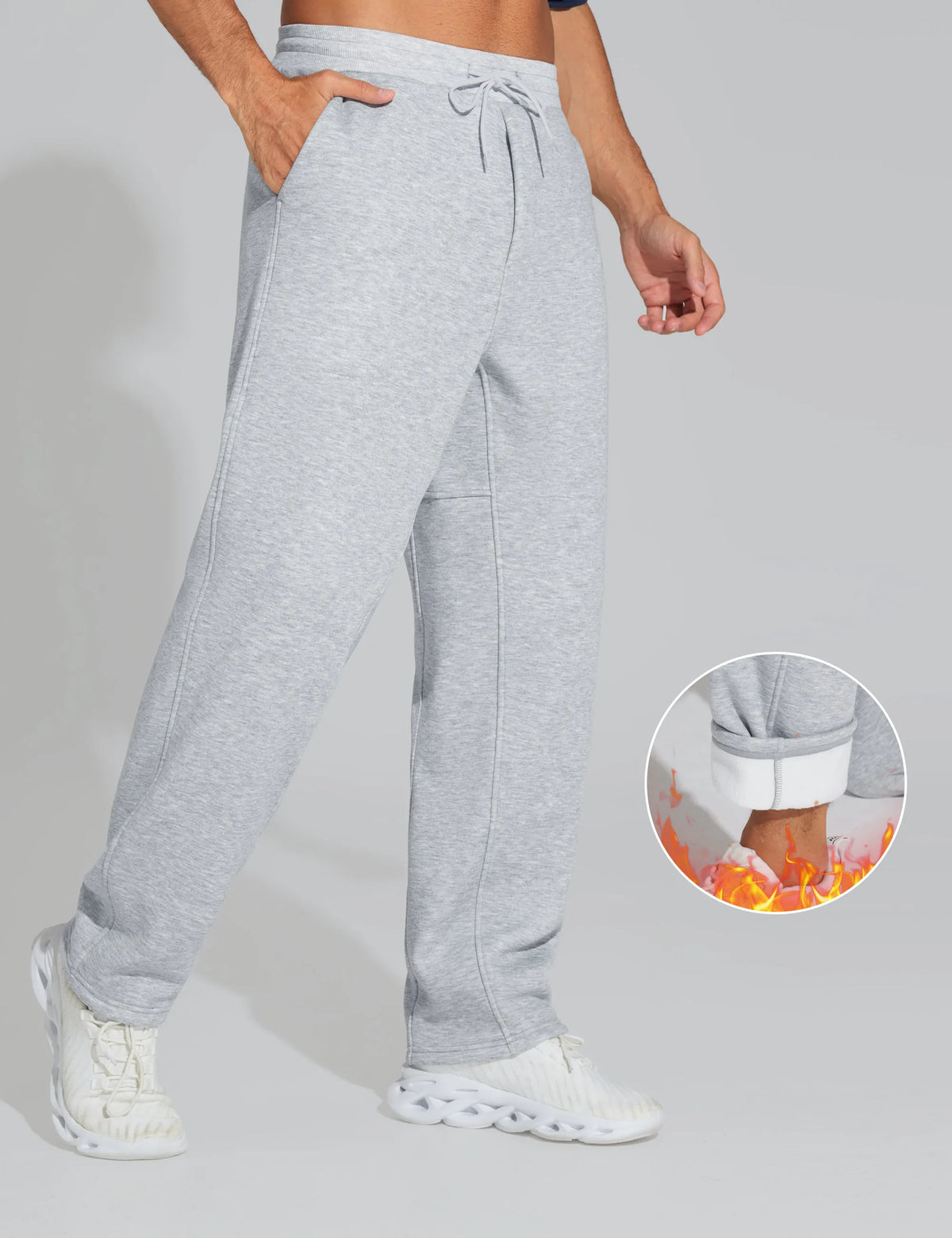 THE GYM PEOPLE Men's Fleece Sweatpants Drawstring Workout Pants