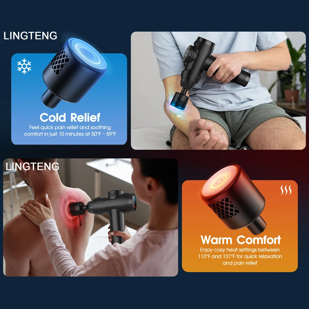 Lingteng Massage Gun With Hot And Cold Functions For Deep Tissue