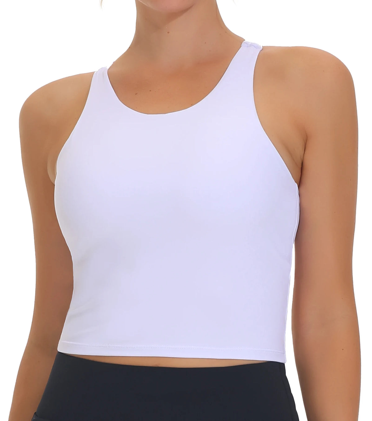 The Gym People Women's Racerback Padded High Neck Sports Bra