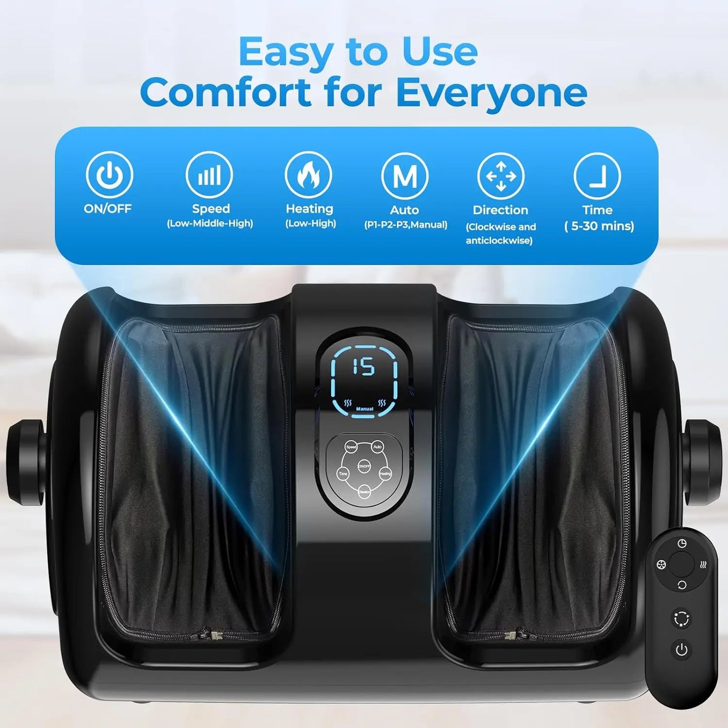 HTM Electric Foot And Calf Massager With Shiatsu Heat