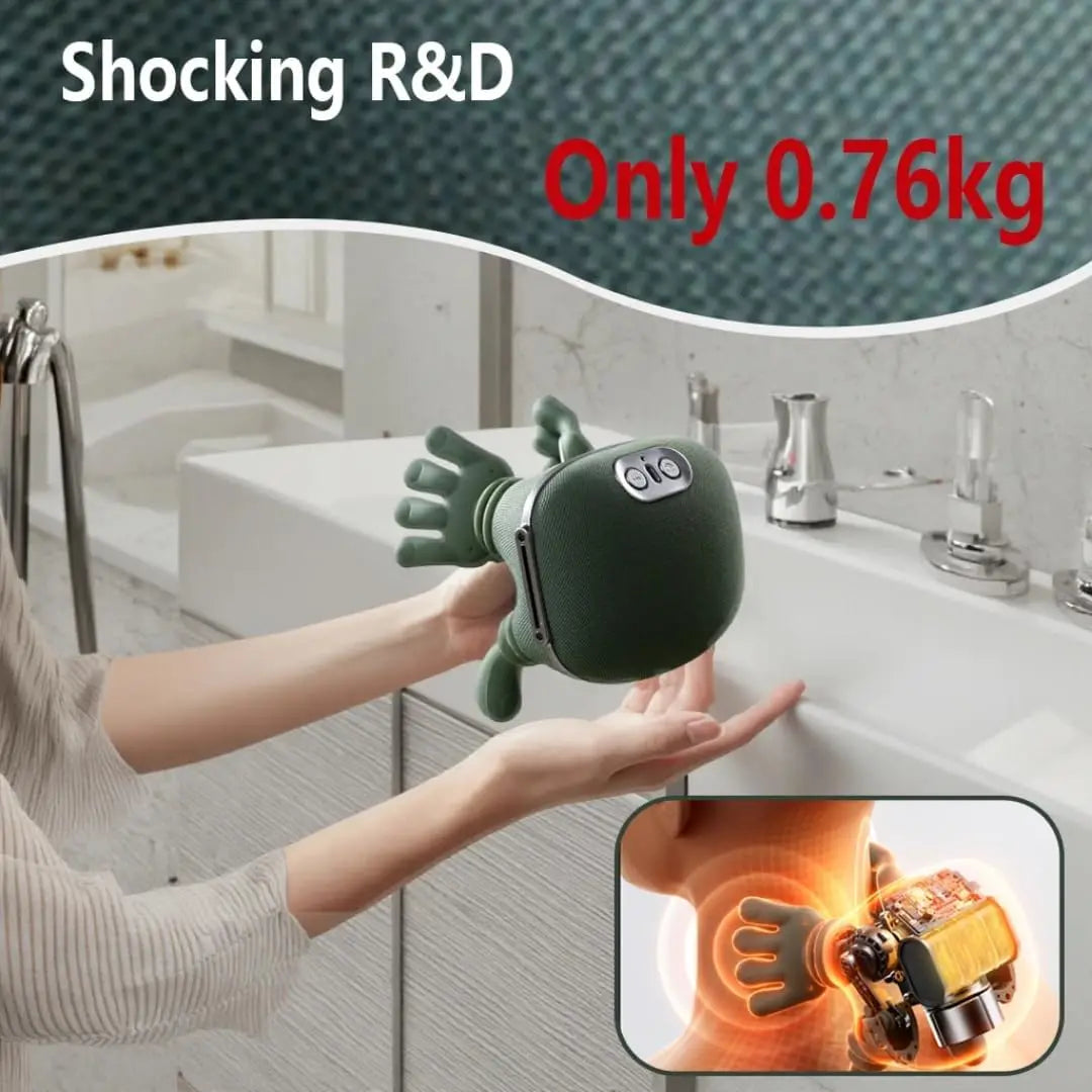Portable Shiatsu Neck And Back Massager With 4D Kneading Heat