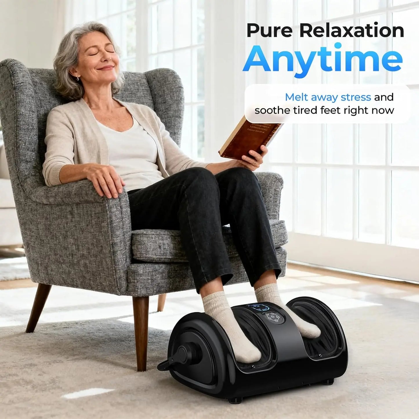 HTM Electric Foot And Calf Massager With Shiatsu Heat