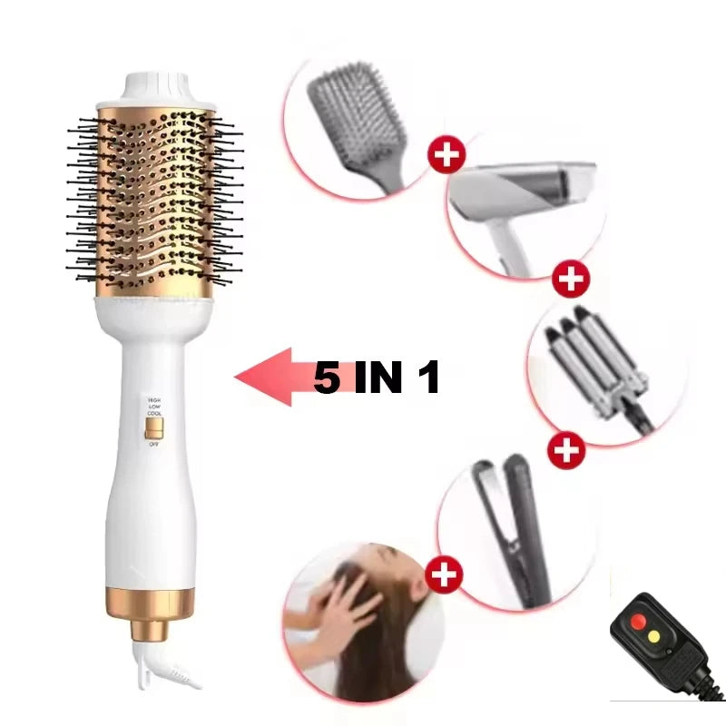 VoluVibe 3-In-1 Hot Air Brush Negative Ion Curl Straight