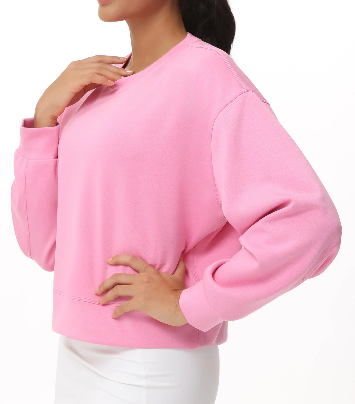 THE GYM PEOPLE Womens Cropped Crewneck Pullover Sweatshirt