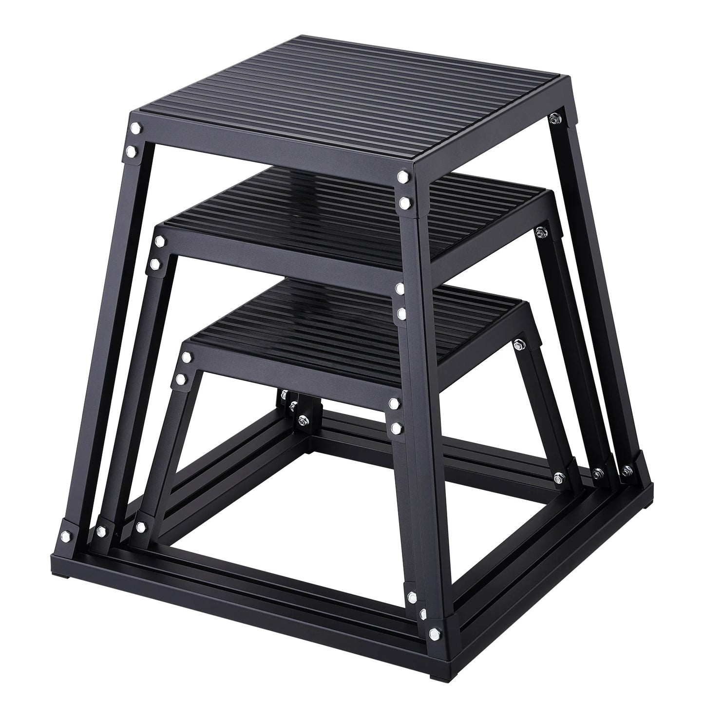 SucceBuy Adjustable Plyometric Jump Box Set Anti Slip