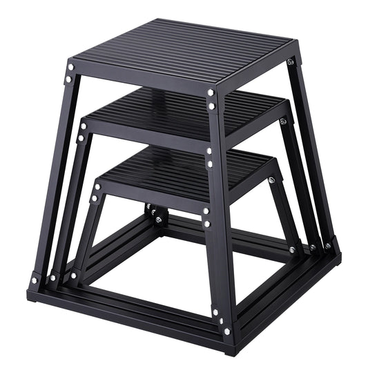 SucceBuy Adjustable Plyometric Jump Box Set Anti Slip