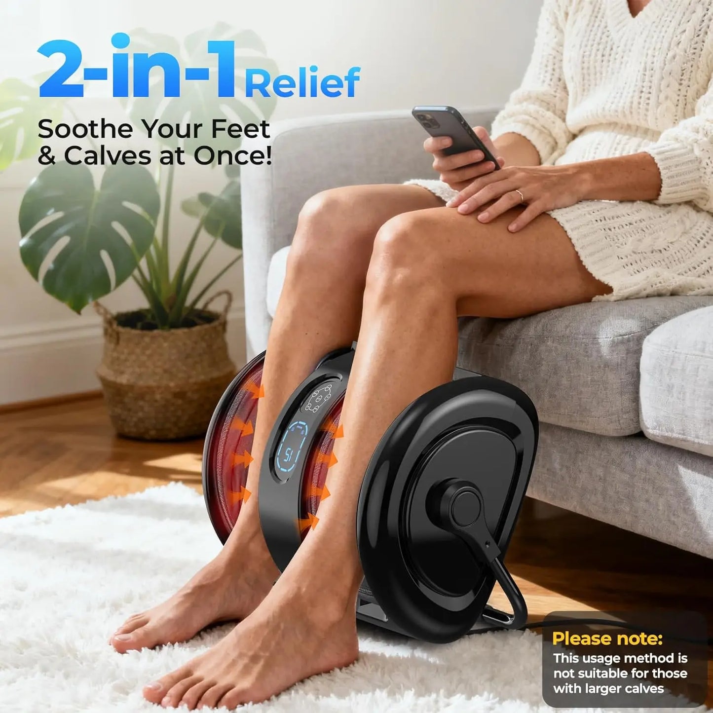 HTM Electric Foot And Calf Massager With Shiatsu Heat