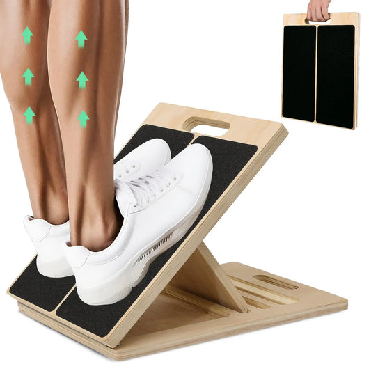 Adjustable Wooden Balance Board Calf Stretcher Anti Slip Wobble Board
