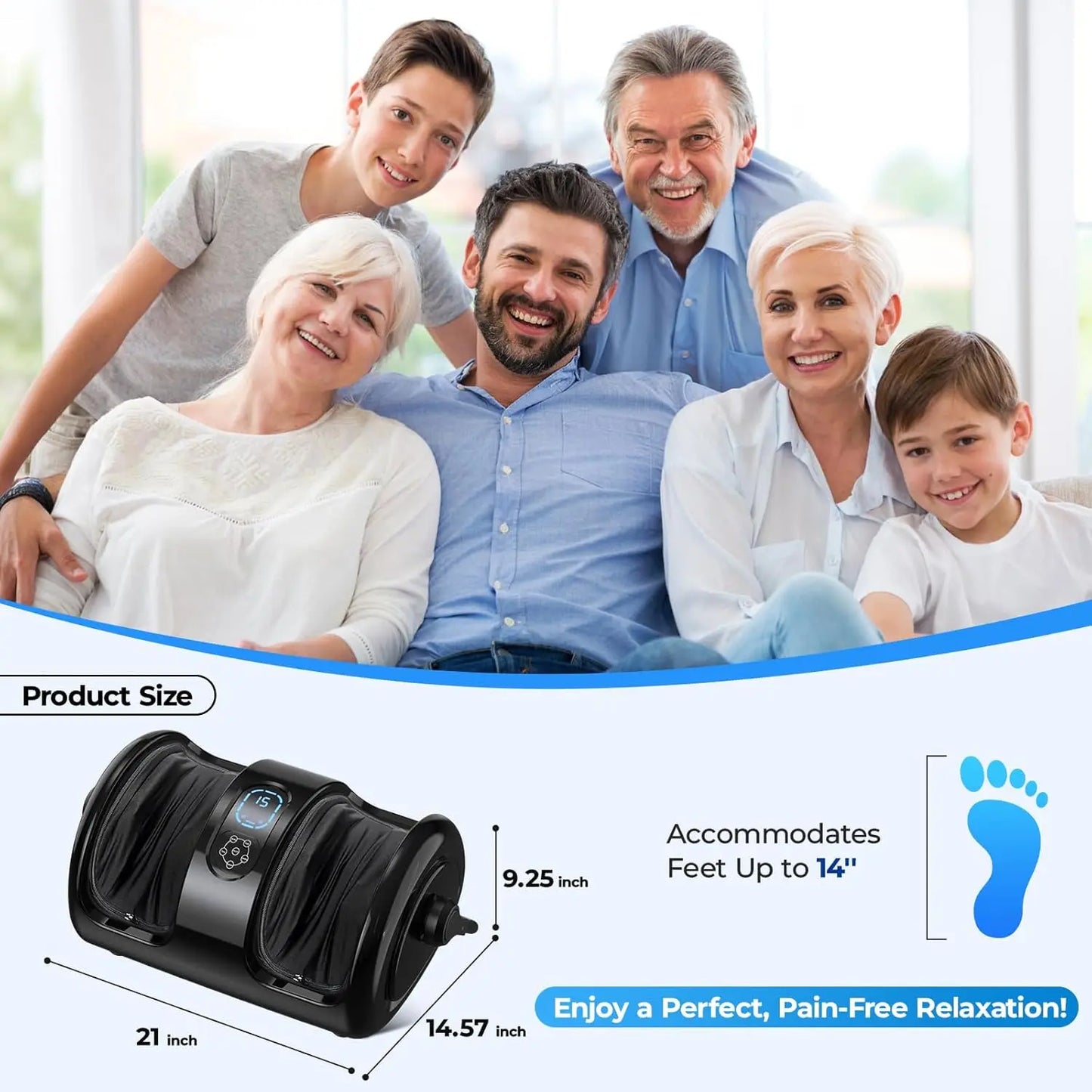 HTM Electric Foot And Calf Massager With Shiatsu Heat