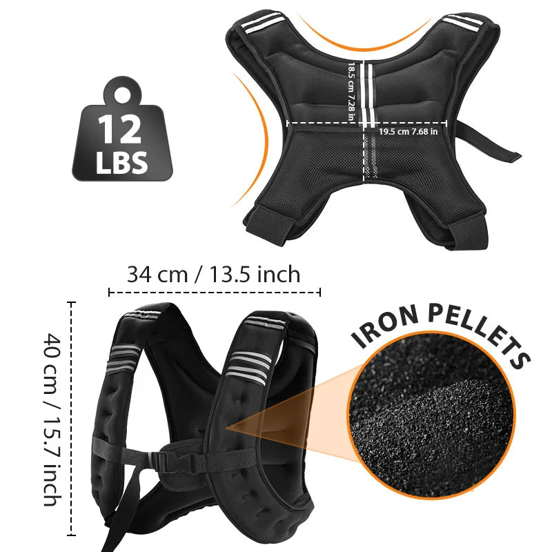 Weight Vest With Reflective Stripe For Workout And Running