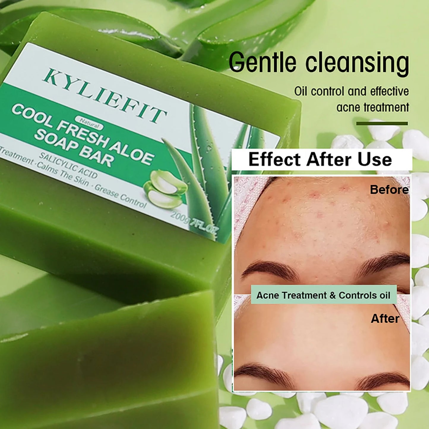 AILKE Aloe Brightening Soap Bar For Face And Body Daily Use