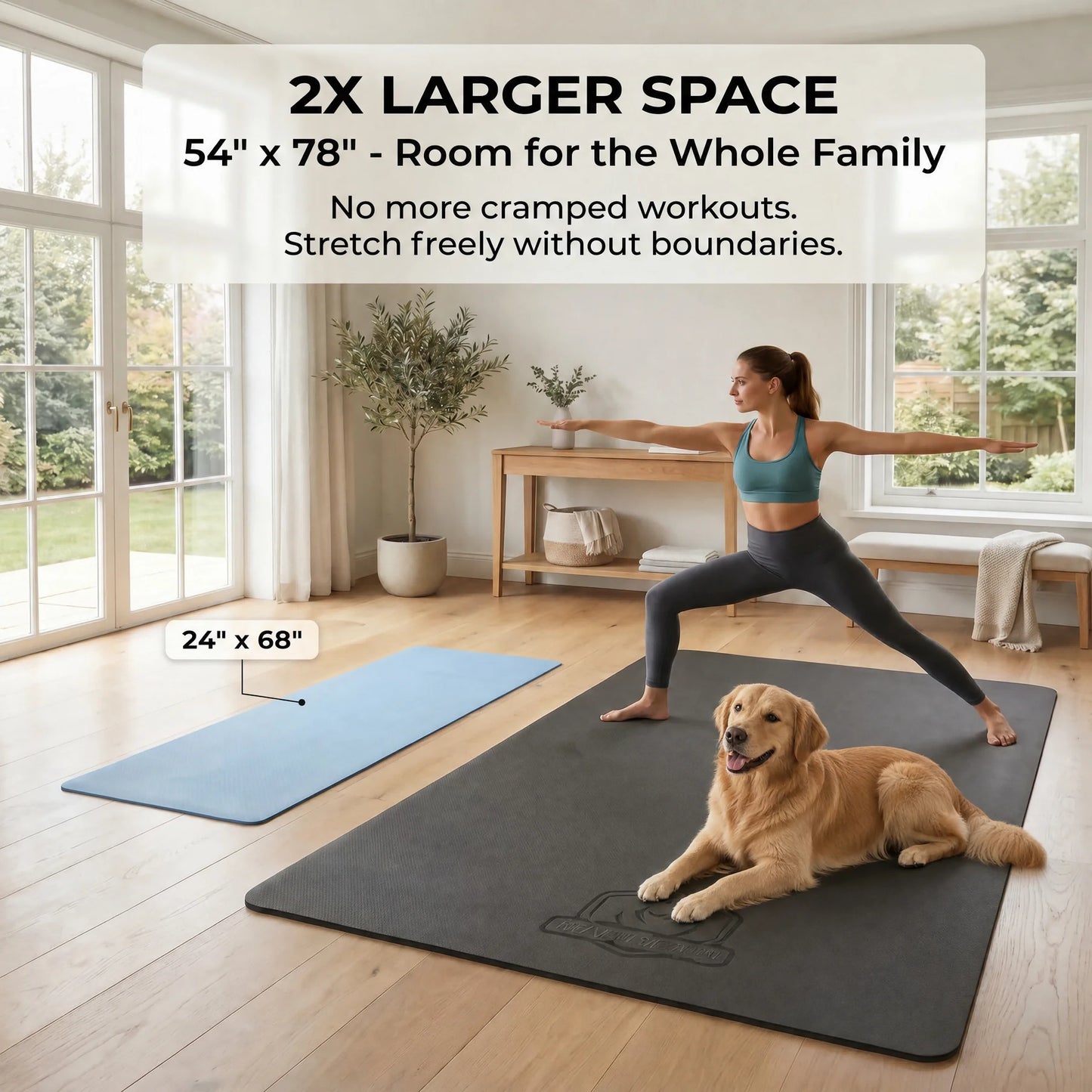 HAPBEAR Yoga Mat Non Slip TPE Eco Friendly Pilates Workout
