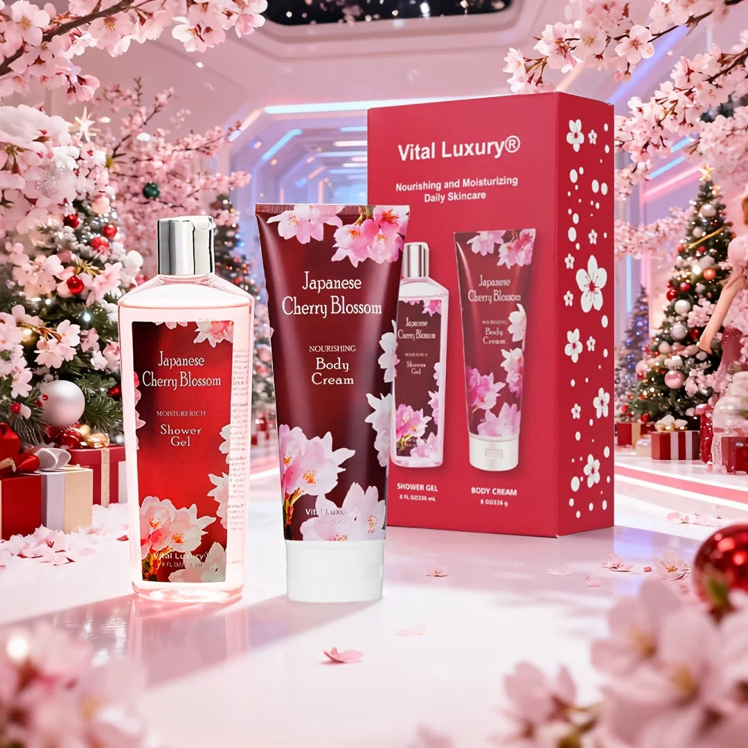 VITAL LUXURY Japanese Cherry Blossom Bath and Body Care Set