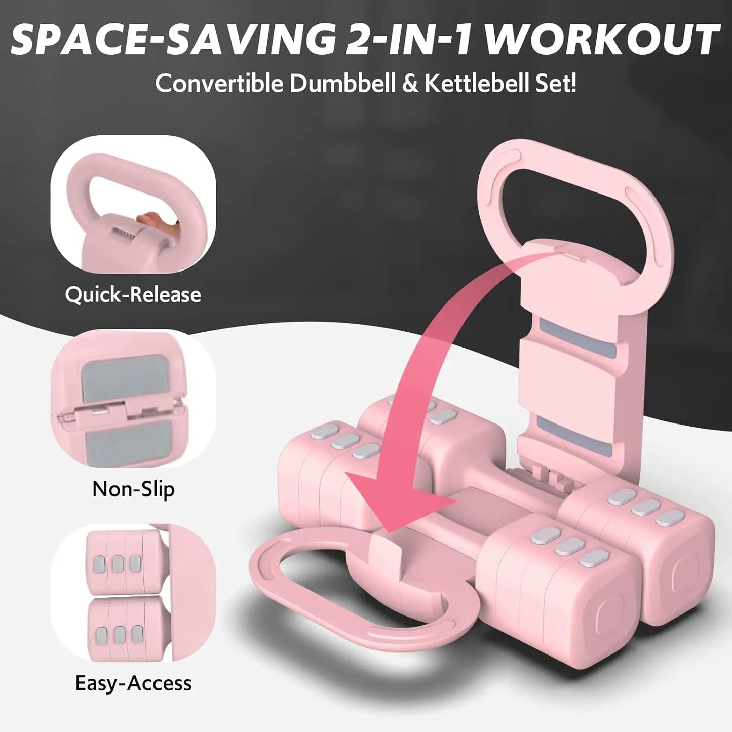 NONE Adjustable Dumbbell Set Four In One 2lb To FiveAndHalfPounds