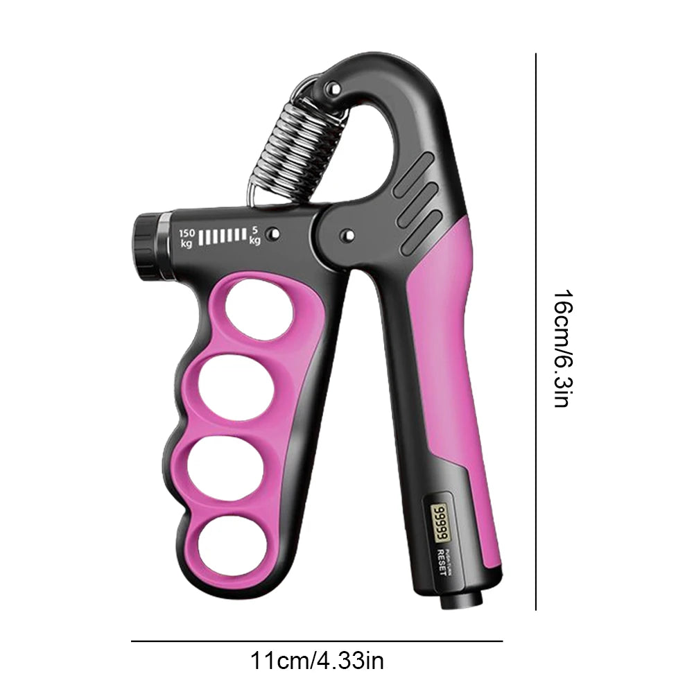 Ergonomic Adjustable Resistance Hand Grip Strengthener With Counter