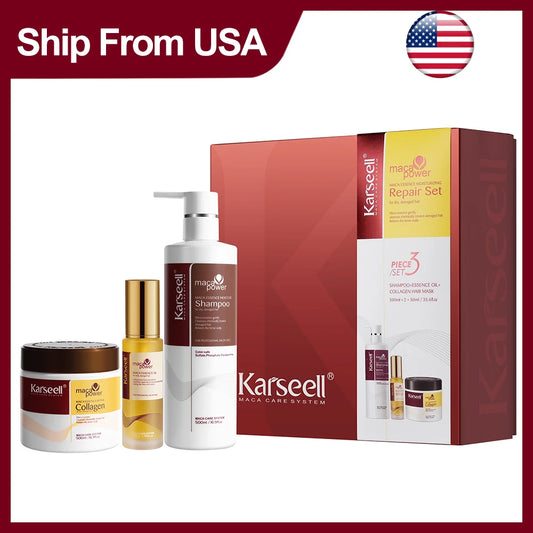 Karseell Collagen Hair Mask Argan Oil Shampoo Set For Dry Damaged Hair