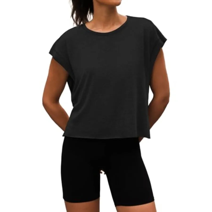Women Open Back Bamboo Fiber Workout Top For Yoga Tee