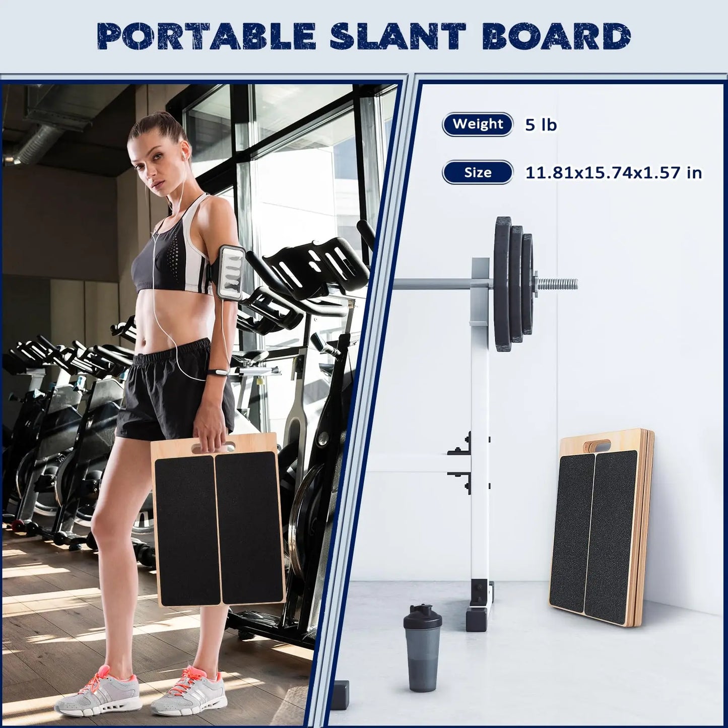 Adjustable Wooden Balance Board Calf Stretcher Anti Slip Wobble Board