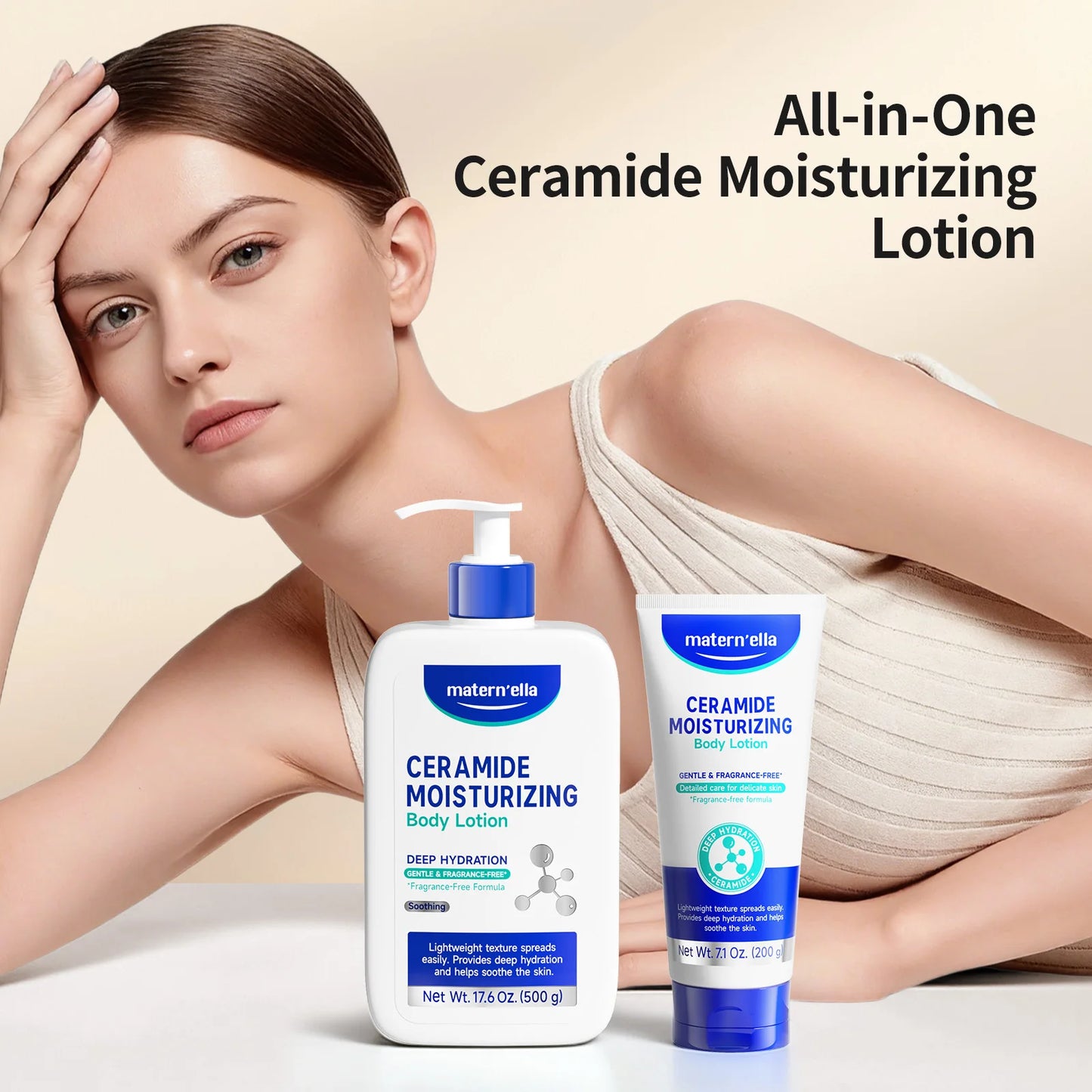 Ceramide Moisturizing Lotion With Niacinamide For Dry Sensitive Skin Barrier