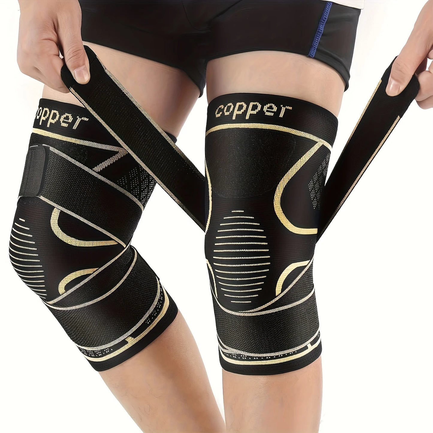 Knee Sleeves With Two Straps For Sports And Fitness