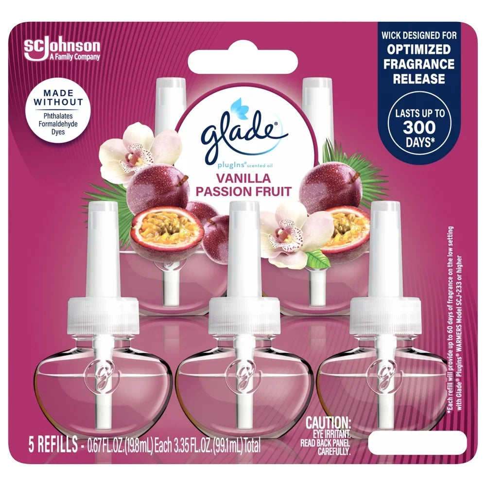 Vanilla Passion Fruit PlugIns Scented Oil Air Freshener 5 Refills