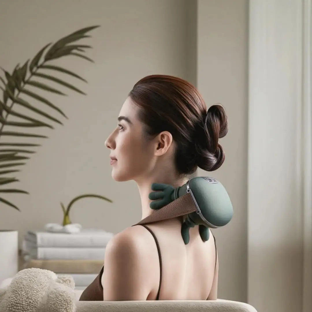 Portable Shiatsu Neck And Back Massager With 4D Kneading Heat