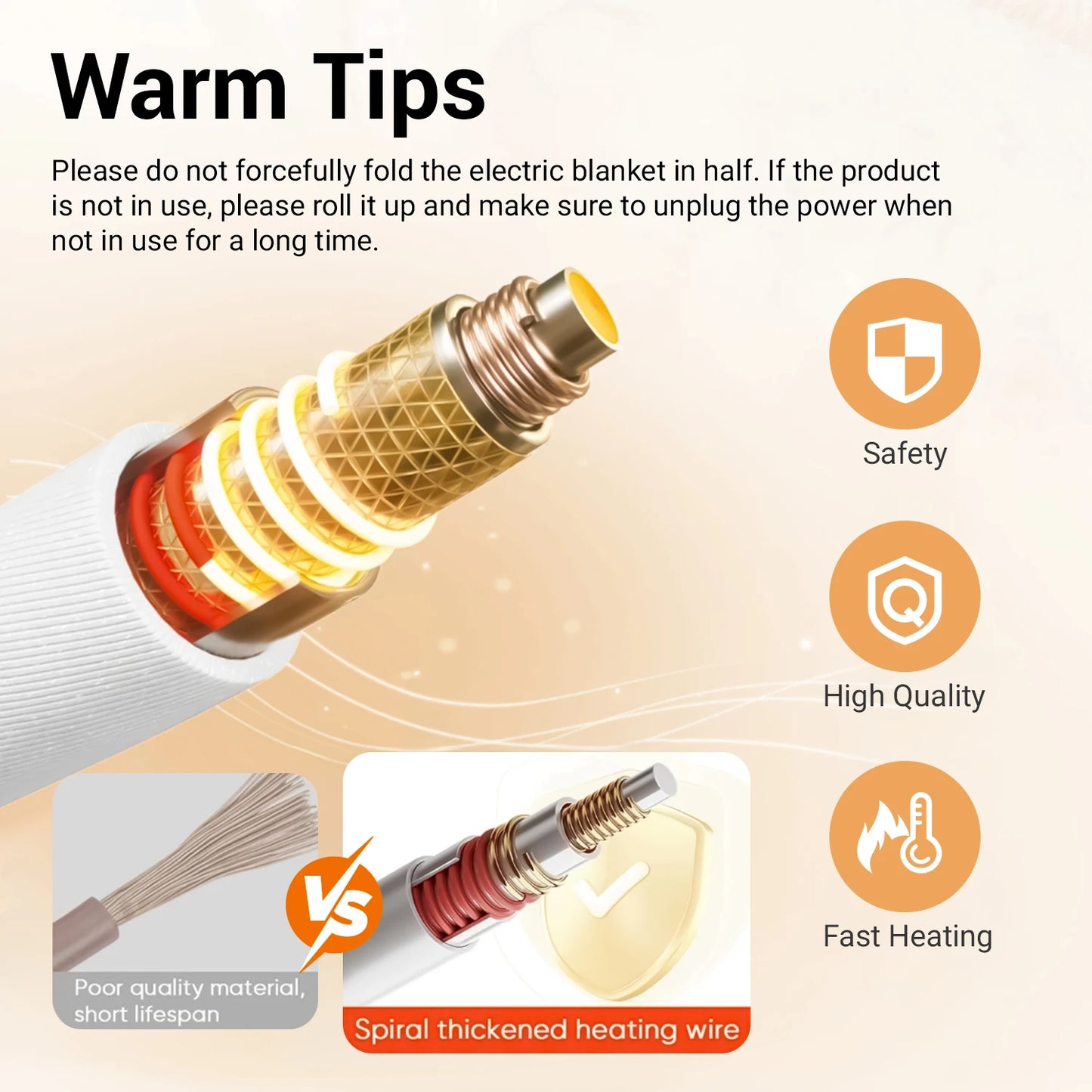 Electric Heating Pad With Nine Level Temperature Control For Neck