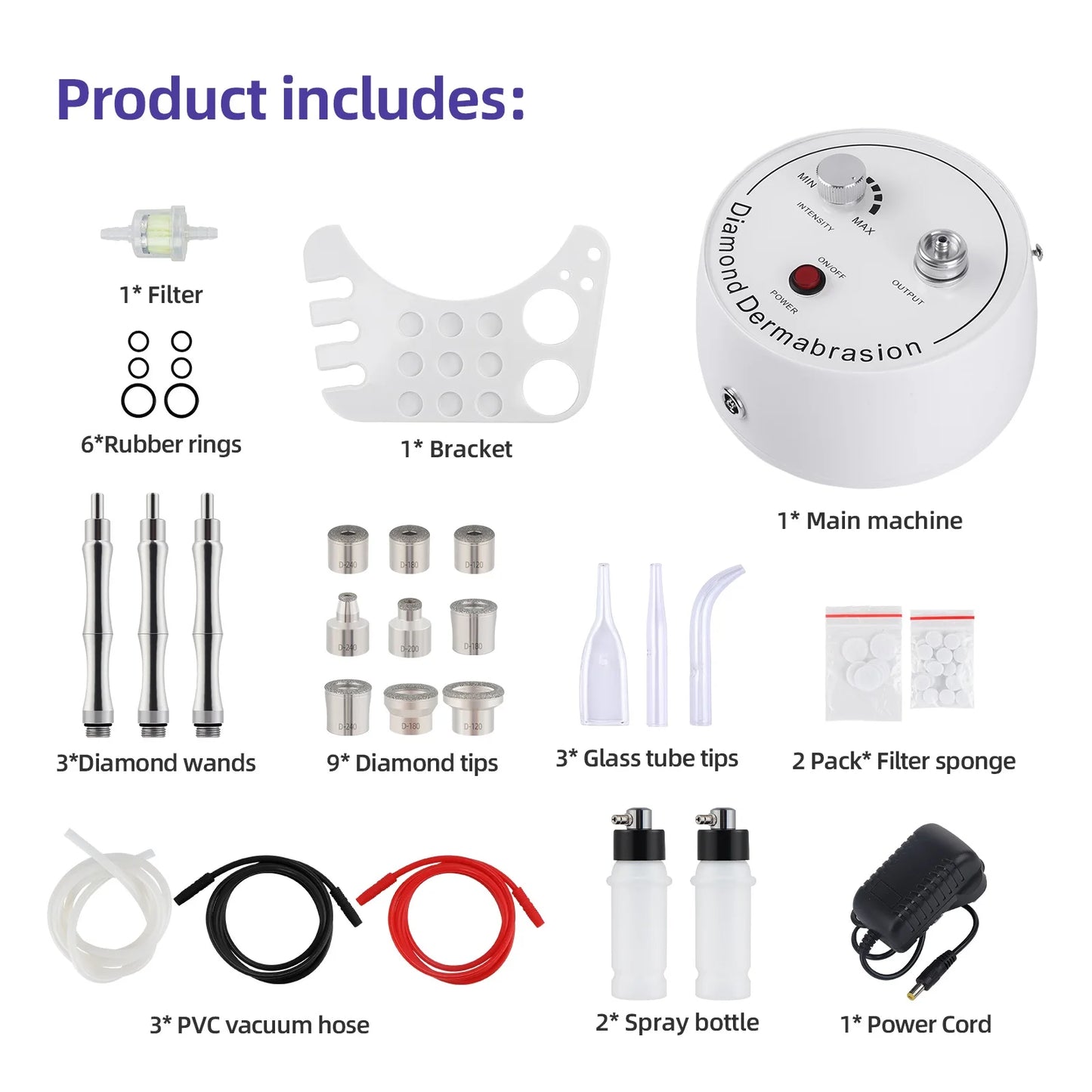 Foreverlily 3 in 1 Diamond Microdermabrasion Machine Water Spray