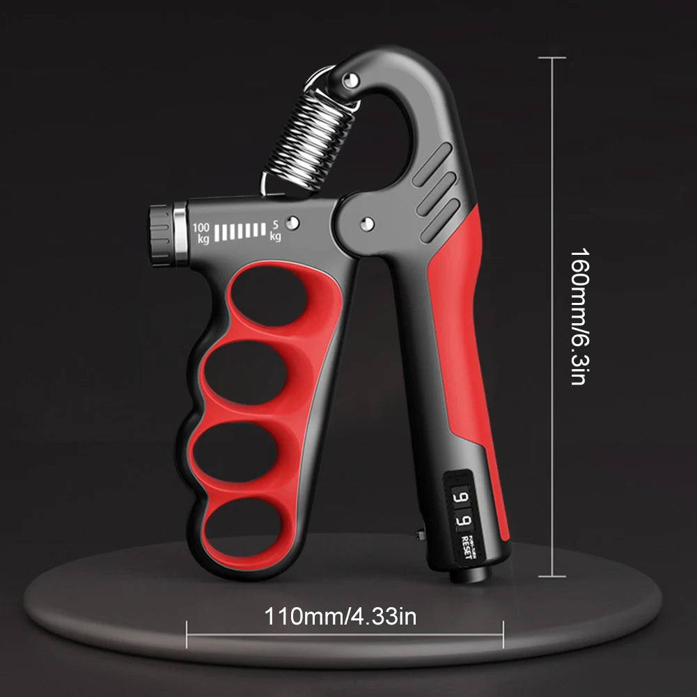 Ergonomic Adjustable Resistance Hand Grip Strengthener With Counter