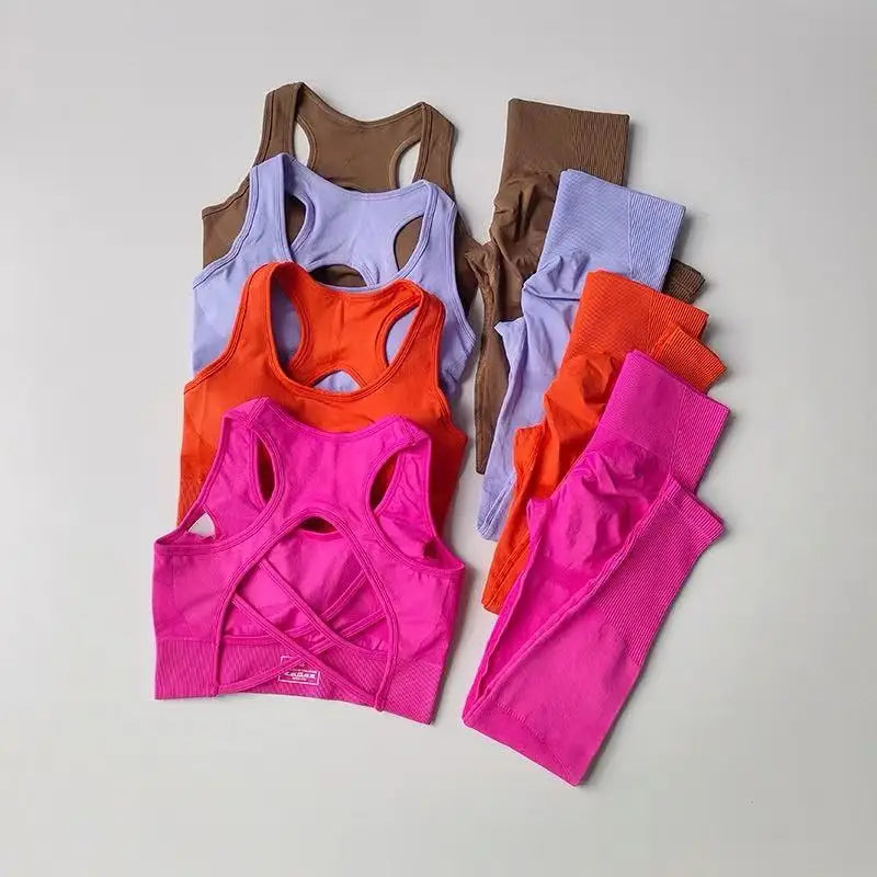 Women 2 Piece Yoga Sports Bra Leggings Set Breathable