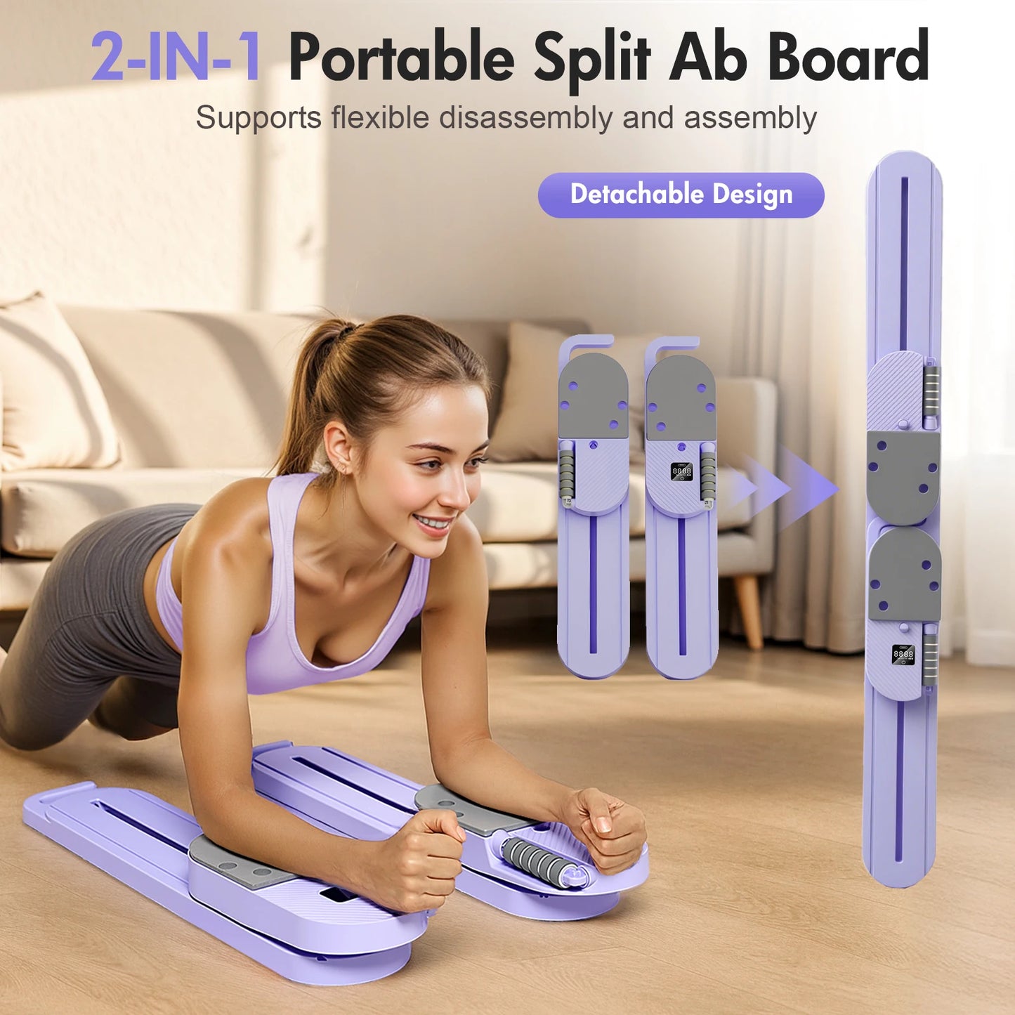 Pilates Reformer Board AB Portable Split Resistance Gym Equipment