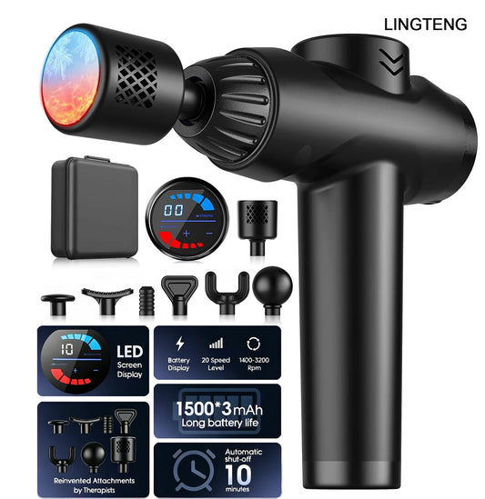 Lingteng Massage Gun With Hot And Cold Functions For Deep Tissue