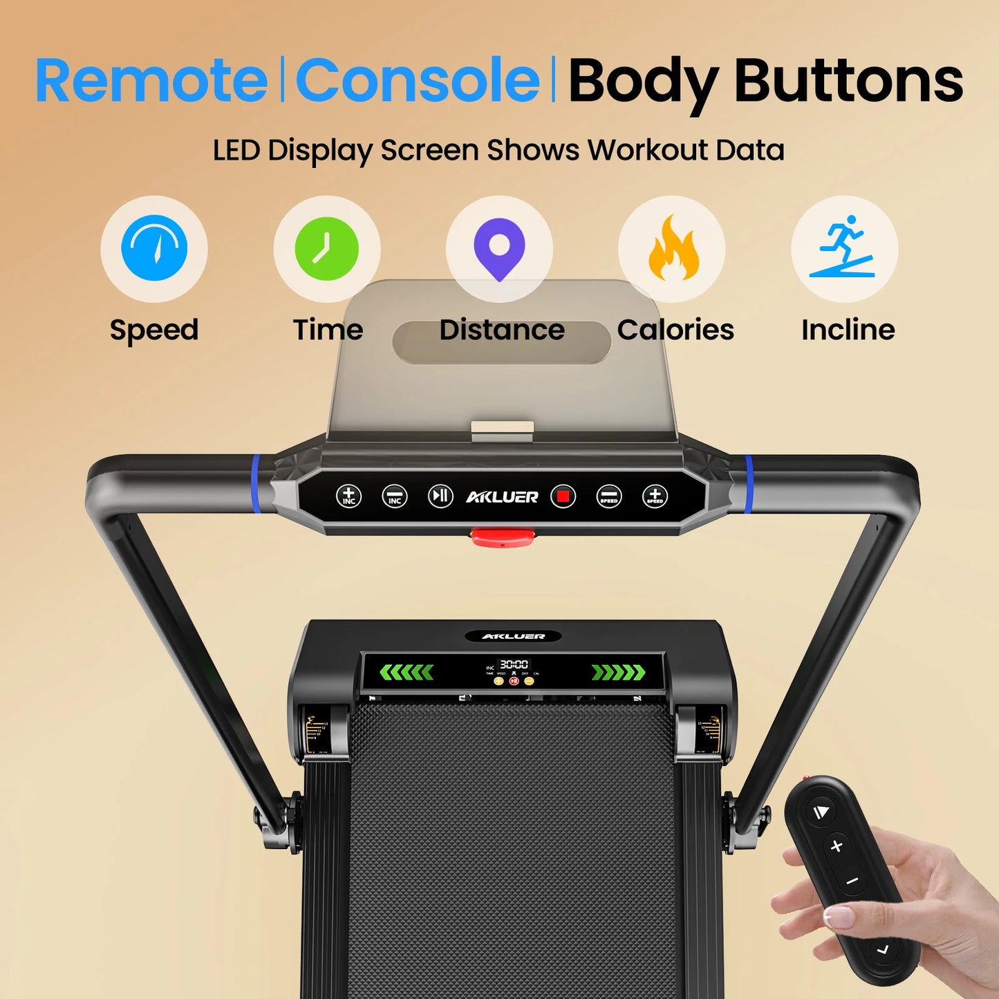 AKLUER Walking Pad Treadmill Auto Incline 6-Level Under Desk 2.5HP