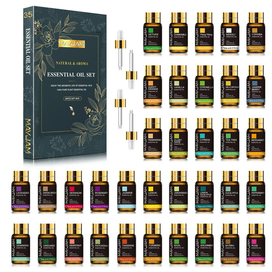 MAYJAM 35 Bottles Essential Oils Set For Humidifier Lavender Vanilla Neroli