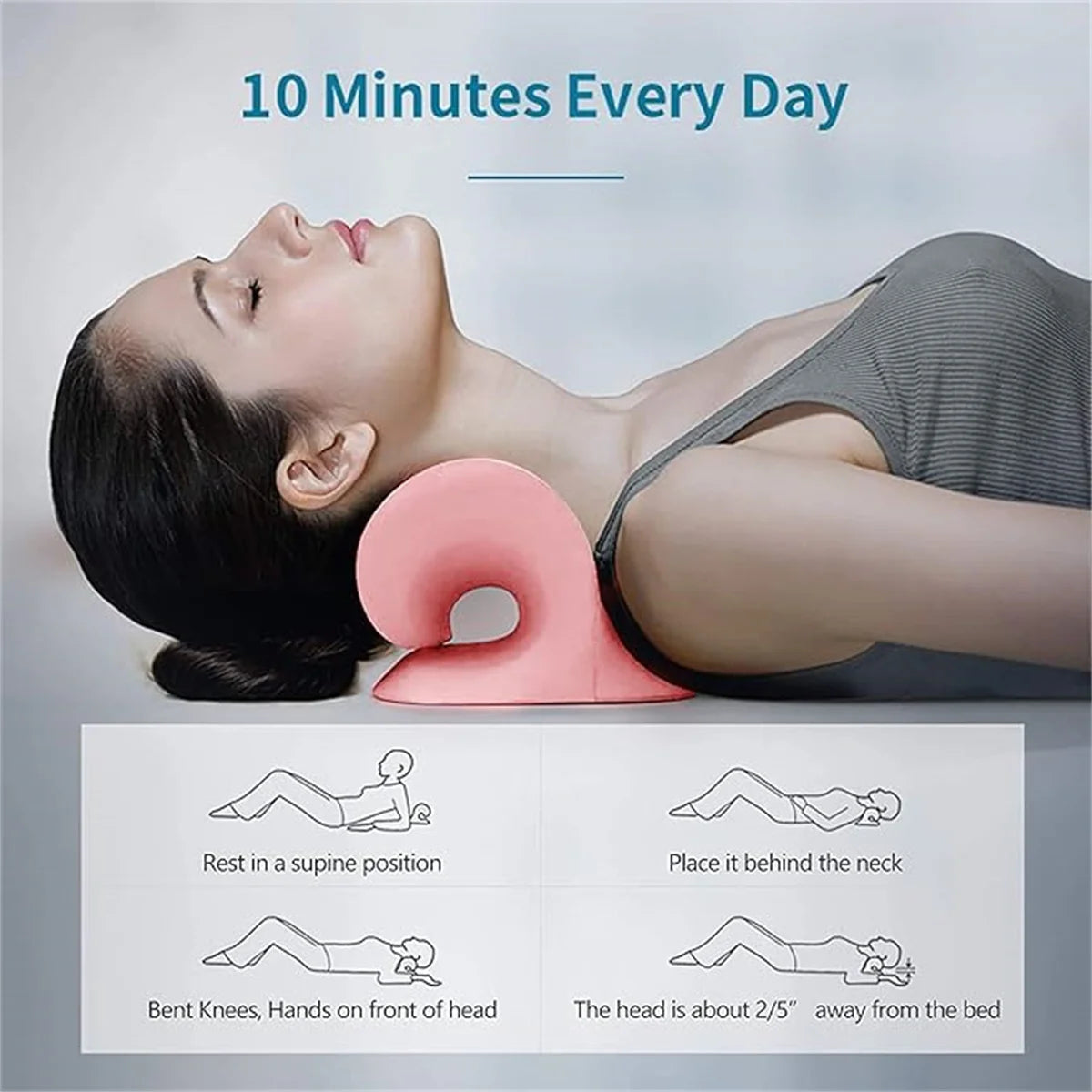 C Shaped Pillow Neck And Shoulder Relaxer For TMJ Pain Relief And Alignment